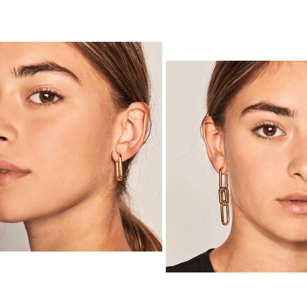 P D Paola 18k gold 3 in 1 earrings